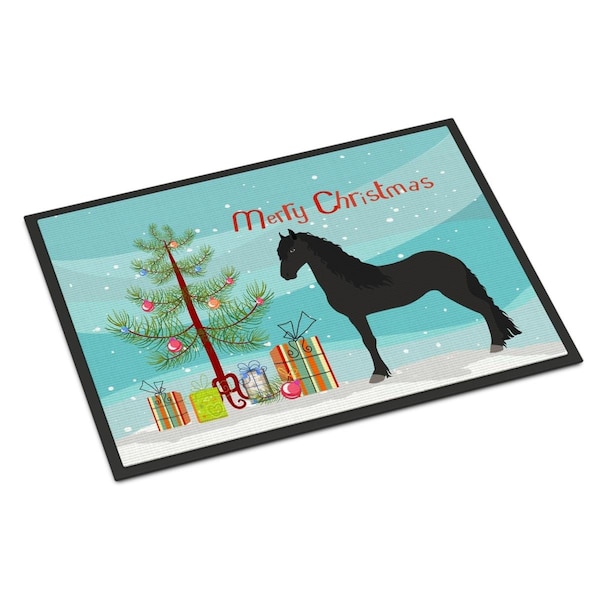 Carolines Treasures Friesian Horse Christmas Indoor or Outdoor Mat - 18 x 27 in. BB9282MAT - main